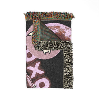 Gothic Kawaii Woven Blanket — XOXO Anime Girl Throw