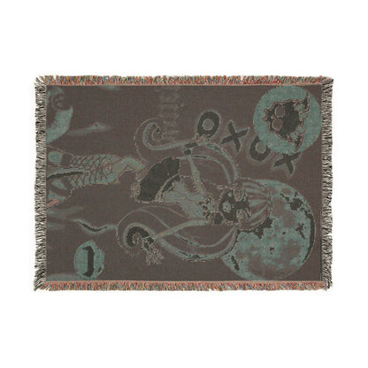 Gothic Kawaii Woven Blanket — XOXO Anime Girl Throw